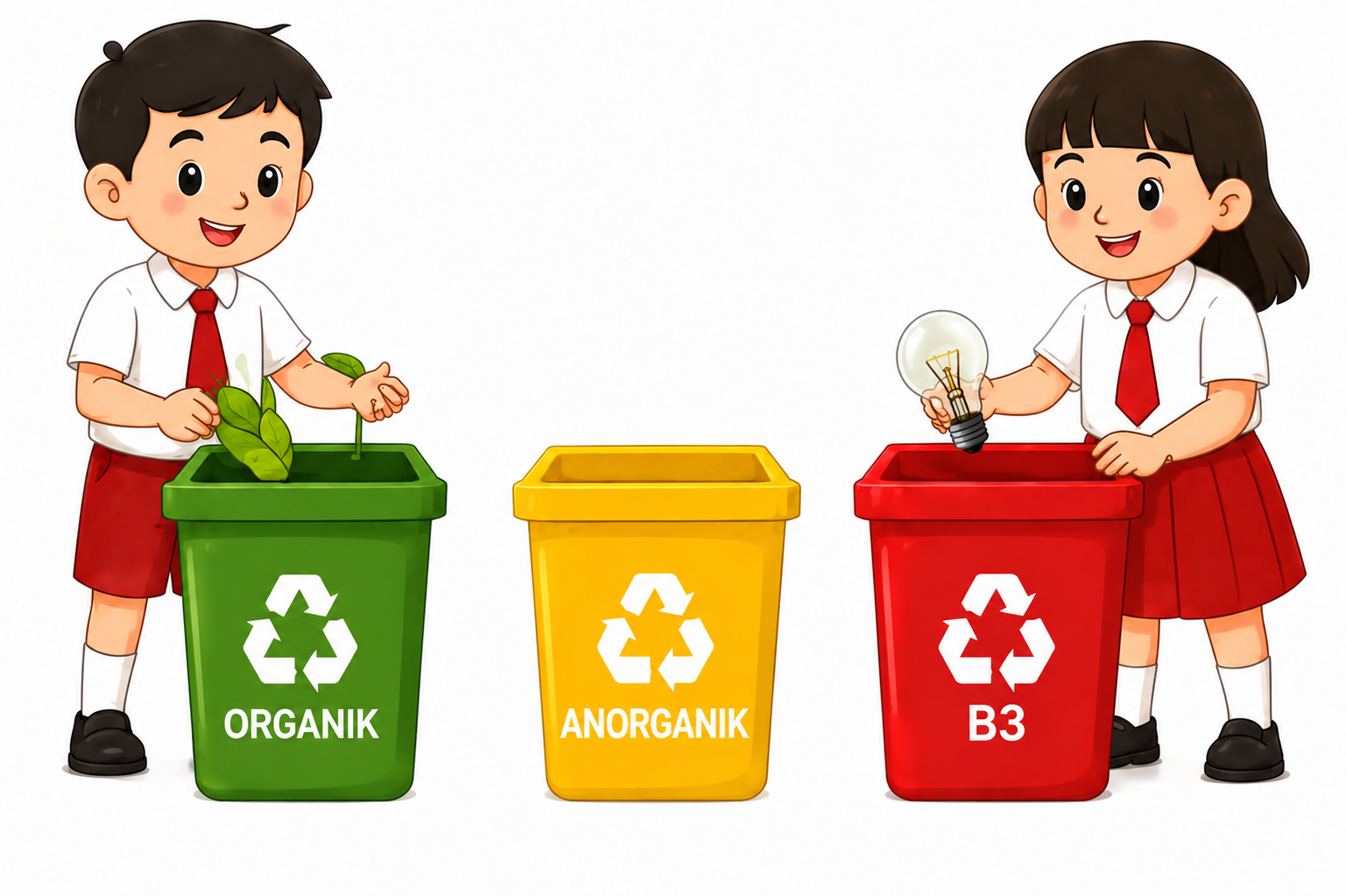 Ilustrasi Anak Membuang Sampah